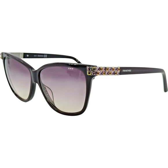 Swarovski SK0137 Womens Plastic Sunglass 81Z Shiny Violet  59-12 Crystals - Picture 1 of 5